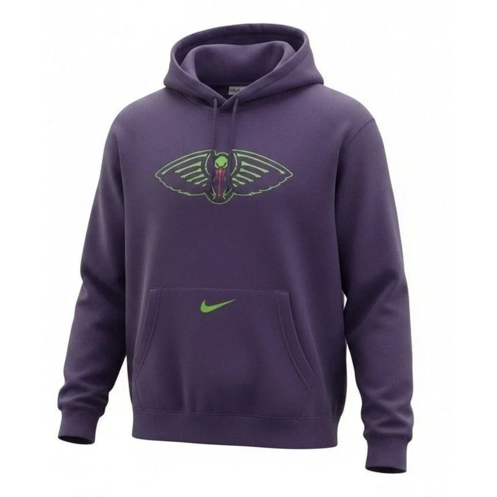 Nike New Orleans Pelicans City Edition Essential Club Hoodie Purple XL